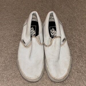 Vans Classic White Perforated Slip-On Sneakers
